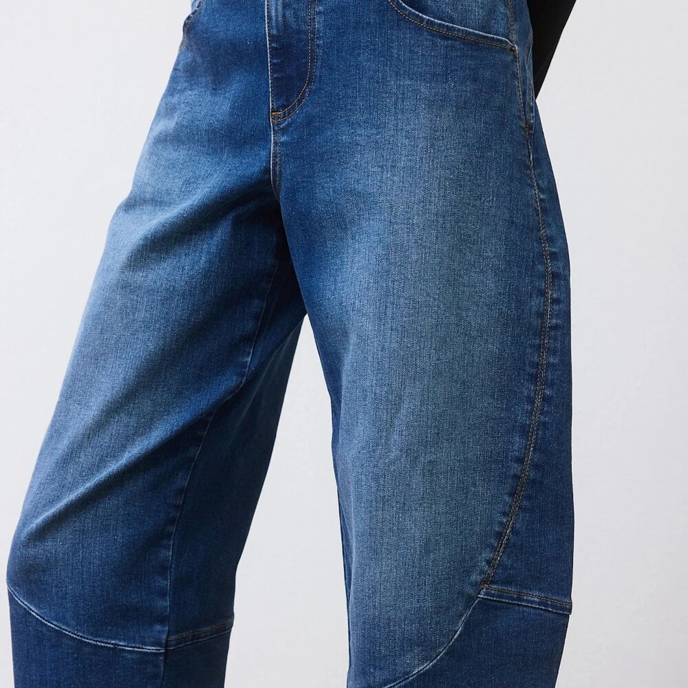 NEW Ruti Petite Denim Wide-ish Pants, Medium Wash, 8P - Picture 9 of 15